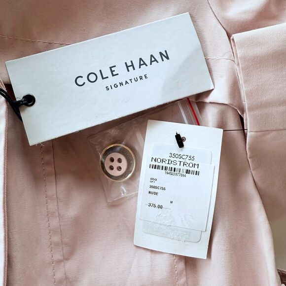 NWT Cole Haan Signature Women's Hooded Double Breasted Trench Coat in Petal M - Picture 8 of 15